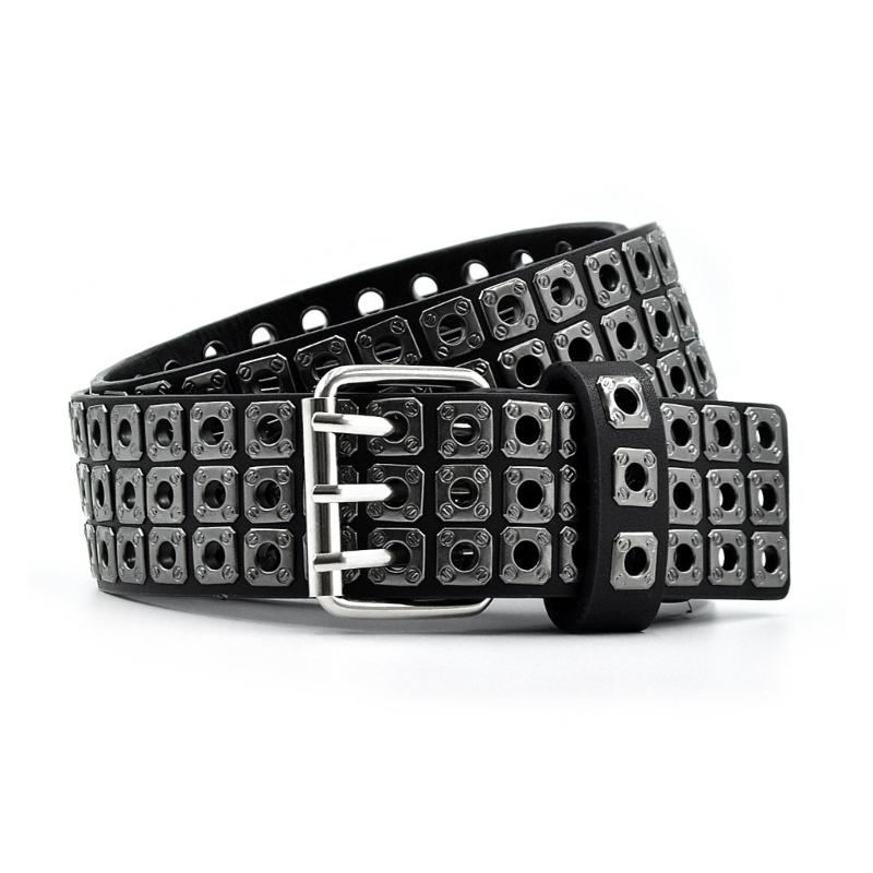 Women Adjustable Waist Belt Black Color Belt All-match Coat Dress Men Harajuku Formal Waistband with Pin Hole Decor