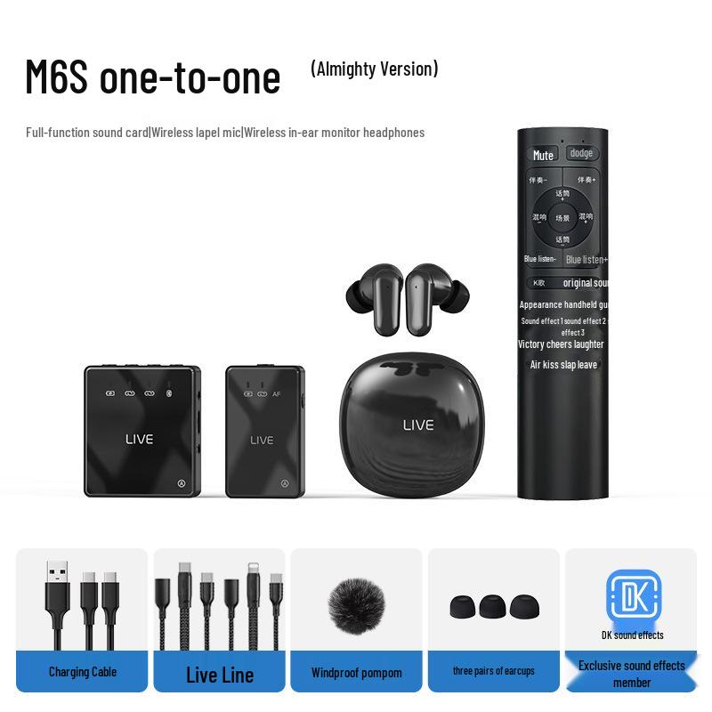 M6S Wireless In-Ear Monitor: 2.4G Low Latency, Hi-Fi Noise Reduction for Streaming, Gaming, and Outdoor Use