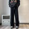 High Street Gradient American Wide Leg Jeans Men's Clothing Denim Pants Stylish Cross Spliced Vintage Young Style Loose Trousers