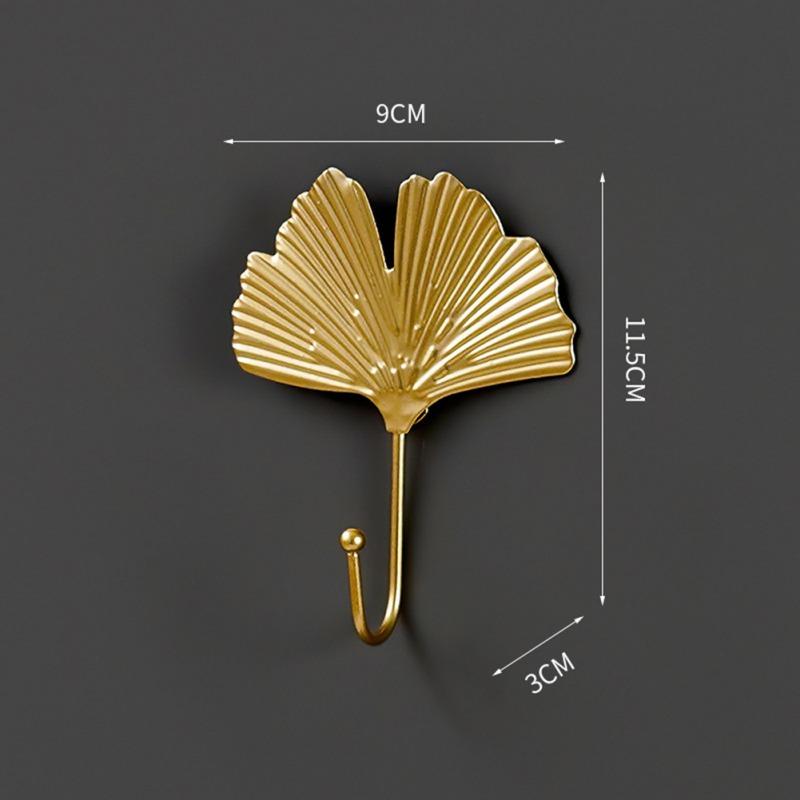 

Gold Leaf Shape Metal Hooks Wall Hanger Hanging Storage Rack For Towel Clothes Home Bathroom Decoration Organizer