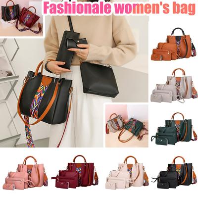 Folulus 4ks módní dámský potisk retro vzorem kabelka přes rameno taška přes rameno + balíček karet