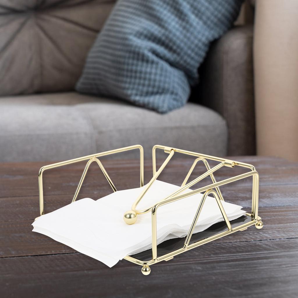 Acrylic Base Tissue Box Iron Storage (gold) Decor Square Napkin Holder Table Stand Napkins Wrought Modern Cocktail for