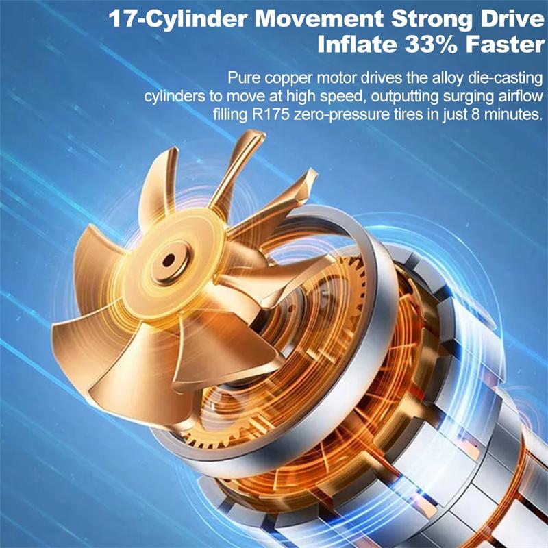 Wireless/Wired Electric Tire Inflator Lcd Digital Display Portable Tyre Inflator With Led Light Digital Inflator Inflatable Pump