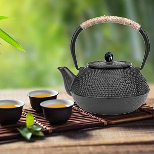 Stylish Iron Teapot (1200ml), No Enamel Coating, with Built-in Tea Strainer, for Iron Supplementation, Suitable for Direct Heat, Healthy, Souvenir, Gi