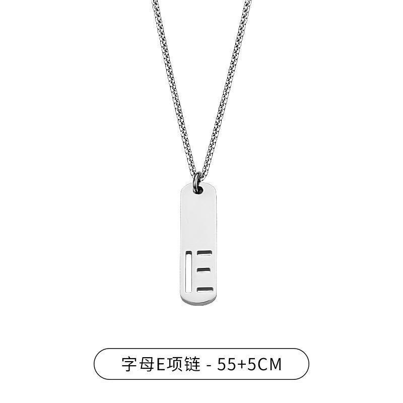 HNSP 316L Stainless Steel Initial Pendant Chain Necklace For Men Letter Tags  Accessories