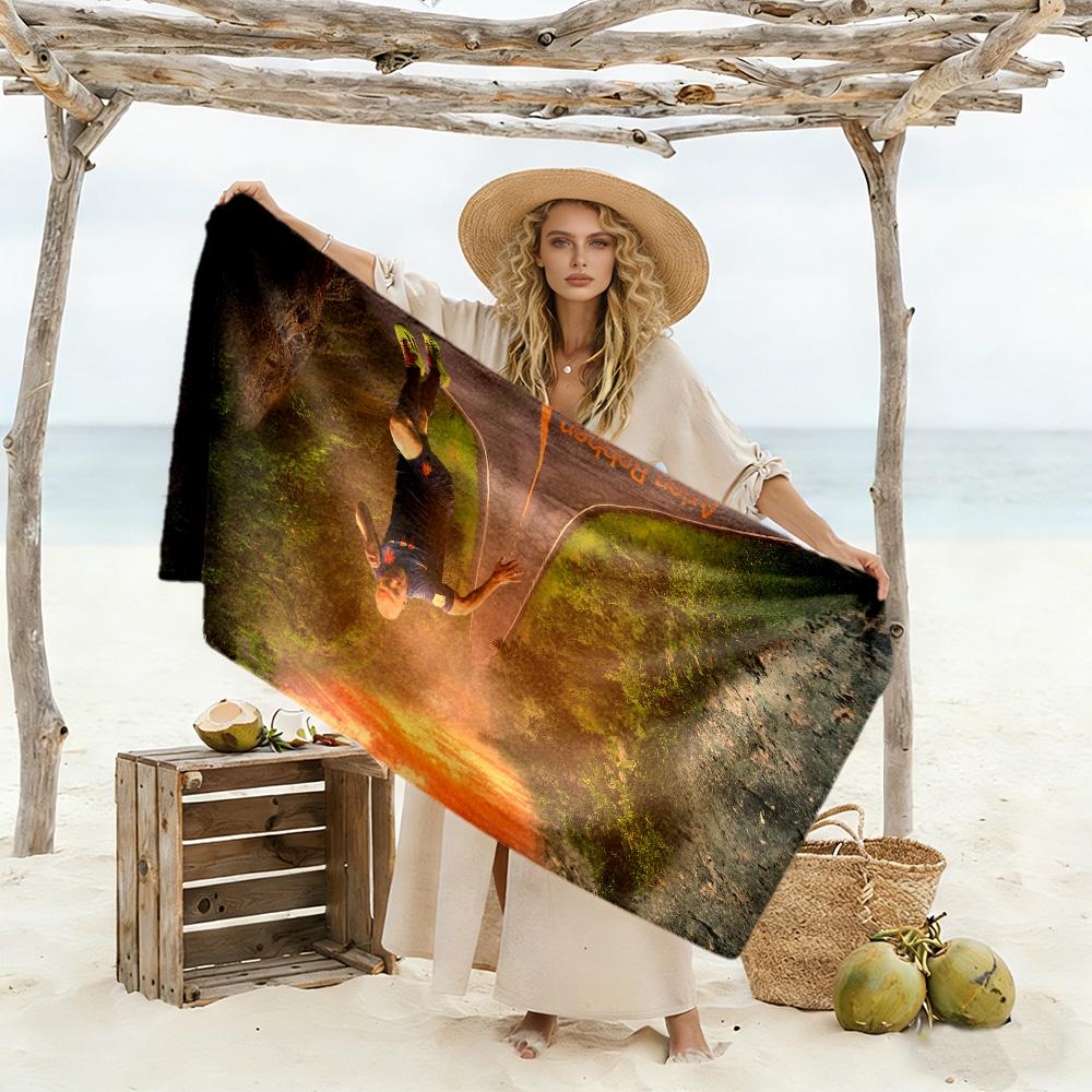 Towards Sunset Beach Towel Quick-Dry Soft Microfiber Comfortable Lightweight Suitable for Sports, Travel, Swimming, Yoga, Bathroom, Beach, And Pool