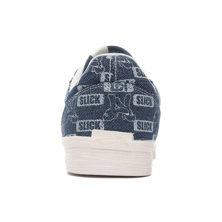 Li Ning 50/50 Canvas Fabric Slip Resistant Durable Lightweight Low Top Skate Shoes Men Sneakers Blue AECS023-2