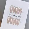 Fine Glitter Cat-Eye Oval Press On Nails 10 Pieces Resin Material Comfort Fit