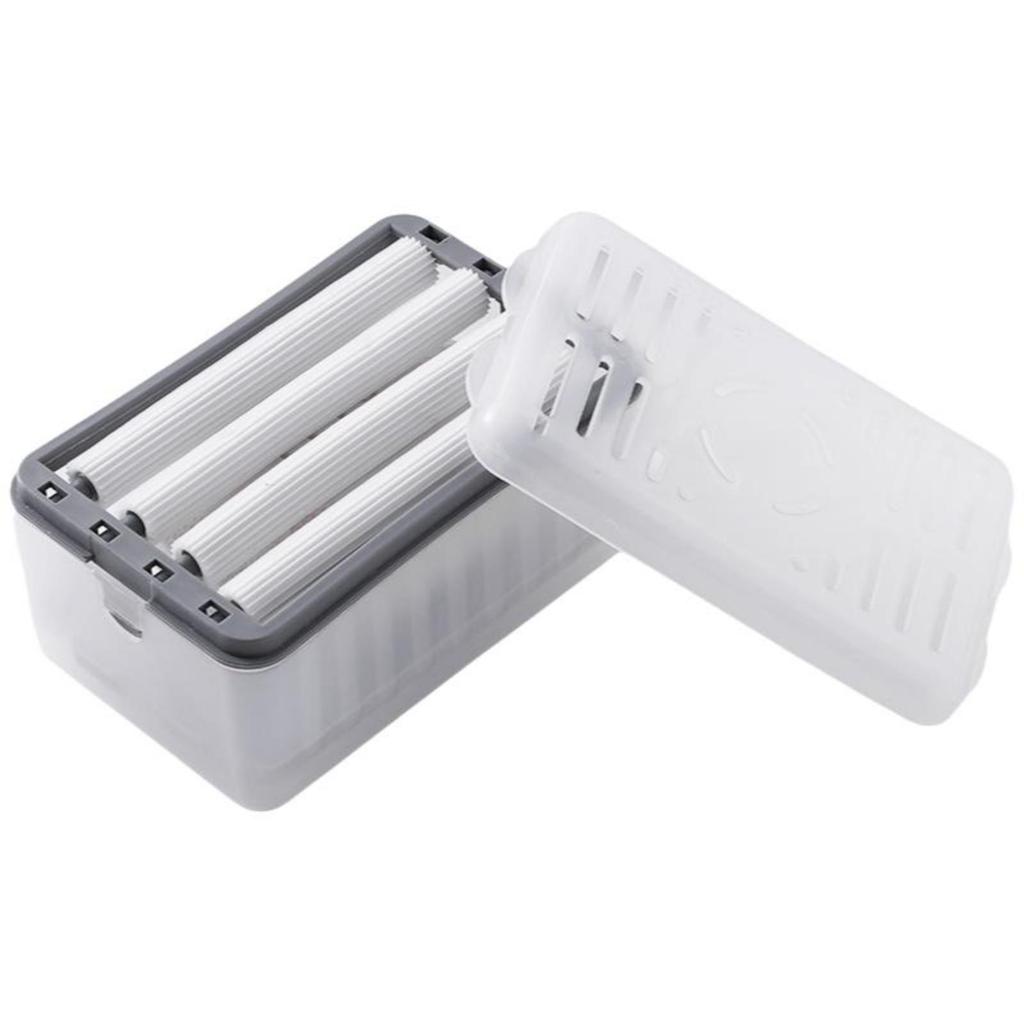 Soap Dish, Automatic Draining Rotating Holder, MultiFunctional Storage Box, Bathroom Gray 1