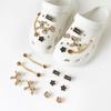 10PCS Shoe Charm for Crocs DIY Advanced Golden Retro Chain Shoe Decoration Buckle for Croc Charms Hole Shoes Accessories