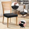 4Pcs Dining Chair Seat Cover Set Leather Waterproof Chair Cushion Cover Kitchen Chair Seat Protector Slipcover Furniture Decor
