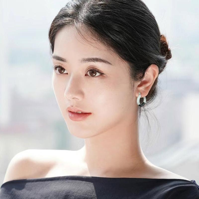Letter,, Style, Atmosphere, High-End Ear Buckles, Fashion, Light Luxury, Exquisite Temperament, Enamel Drop Glaze