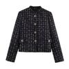 European and American Style, New Women's Clothing, Turtleneck Metal Color Line Texture Blazer 2293650