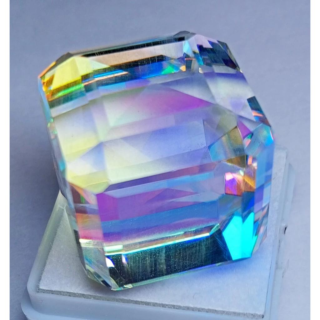 Beautiful Natural Mystic Topaz Rainbow Color 108.40 Ct Cube Cut Gemstone