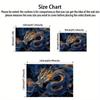 1pc Creative Chinese Dragon Print Non-Slip Area Rug, 3D Decorative Mat with Golden Scaled Blue Dragon Design, Durable Washable