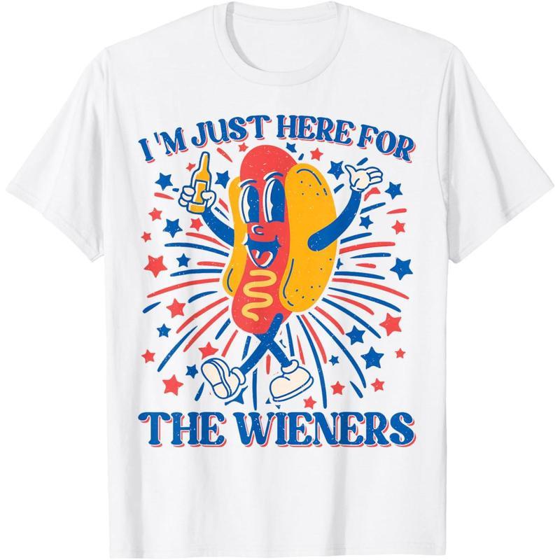 Hot Dog I m Just Here for The Wieners 4Th of July T-Shirt Unisex T-Shirt XXXL