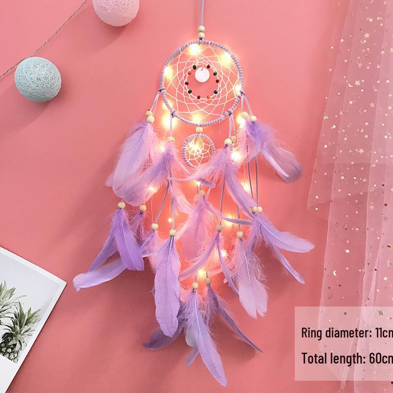 Three Lives Three Worlds Dream Catcher Wind Chime Pendant - Handmade Creative Room Decoration Gift