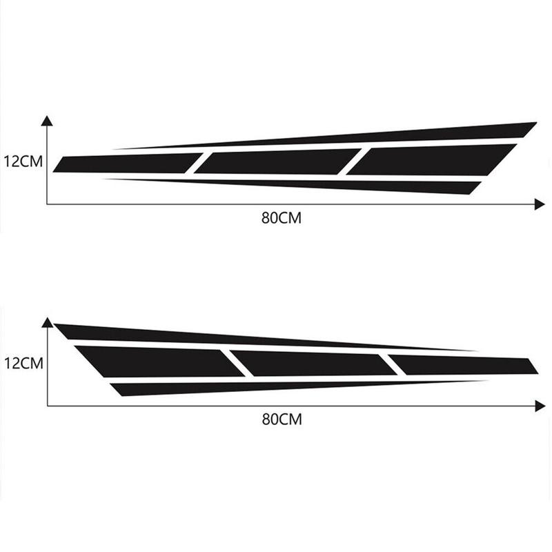 2x Black Car Exterior Racing Stickers Front Hood Decal Strip Tape Kit Universal