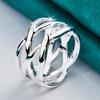 S925 Sterling Silber verschlungener Ring Retro ethnischer Stil Geeignet für den täglichen Gebrauch Valentinstags- und Muttertagsgeschenke