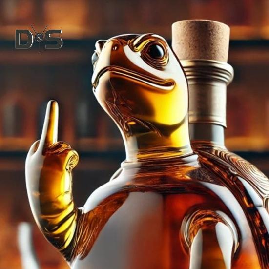 Bouteille de whisky en forme de tortue de mer, design de style tortue de mer, carafe en verre, compagnon de fête, carafe, bar, maison, bureau, fêtes, moule d'affichage