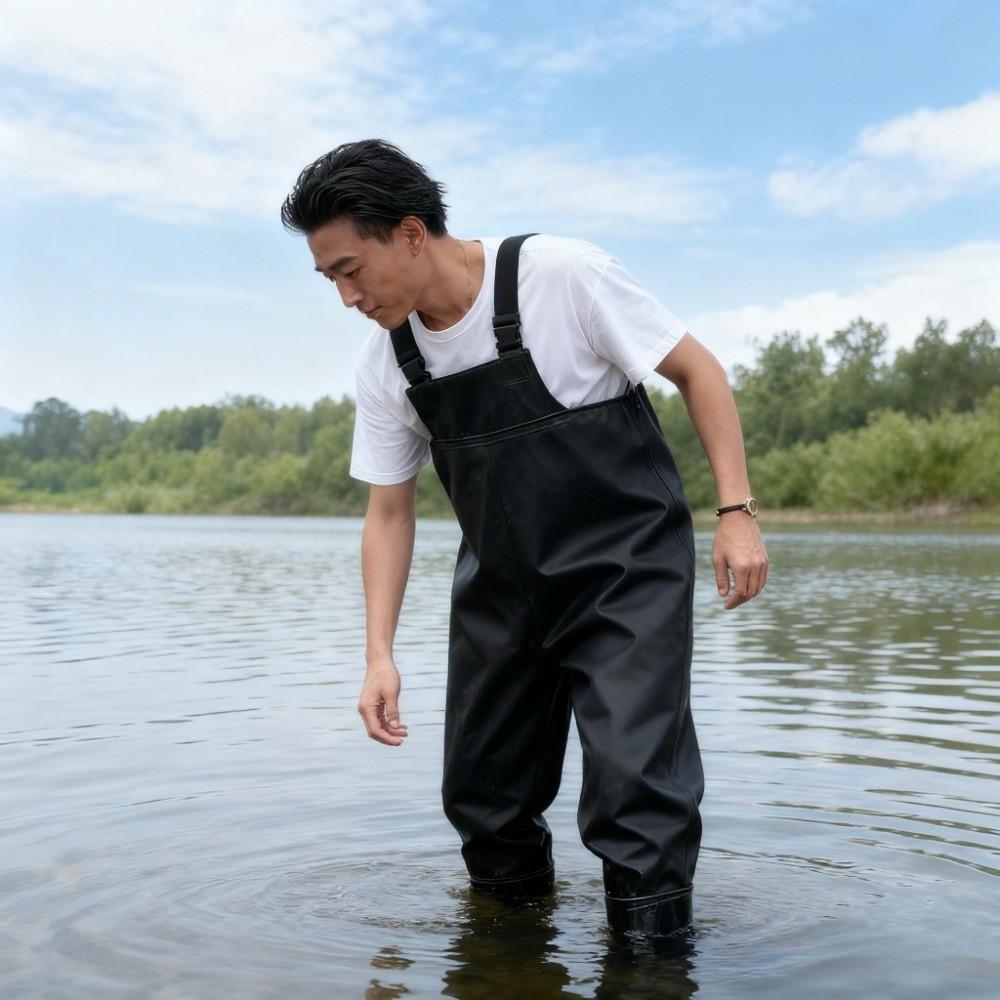 Functionele Waterdichte Borstwadpakken Duurzame Geïsoleerde Viswaterbroeken met Laars Dikke Sneldrogende Bretels Broeken Boerderij Werk