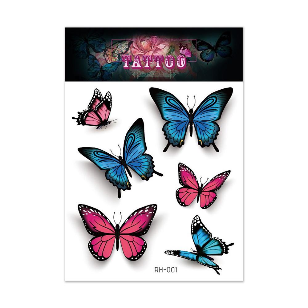 Waterproof 3D Colorful Butterfly Tattoo Sticker - High-End Fashion Tattoos