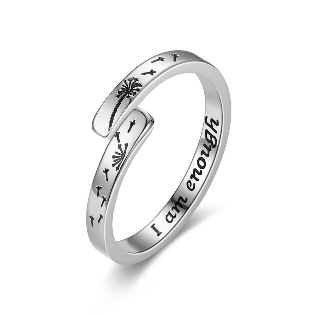 1 szt. Stylowy, prosty, wszechstronny design, pierścień ze stali tytanowej z wzorem mniszka lekarskiego