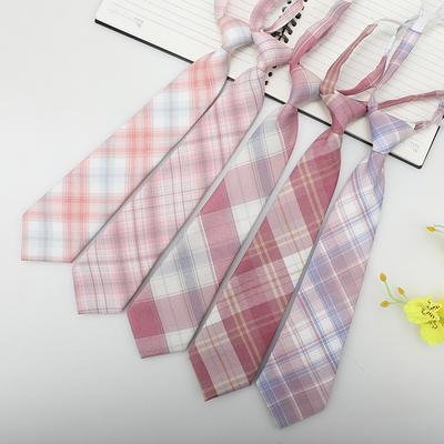 Jk Kleine Krawatte Damen College-Stil Lässig Japanisches Karomuster Uniformhemd Krawatte Student Ins Herren- und Damen-Kurzstile Kostenlos