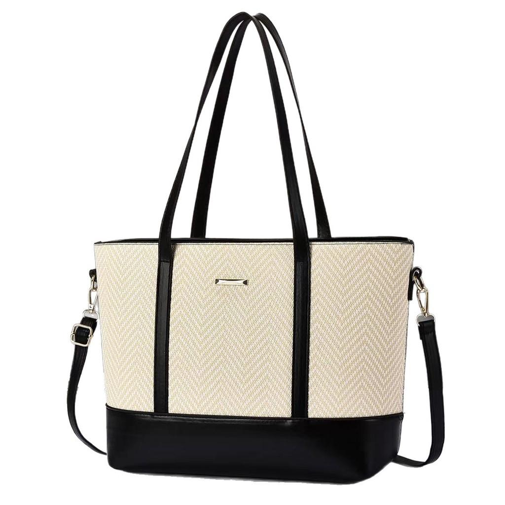 Pu Large Capacity Tote Bag For Women With Multiple Pockets For Daily Use