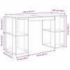 Desk in Grey Sonoma 130 x 50.5 x 75 cm Particleboard