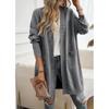 Women Bat Sleeve Cardigan Solid Color Knit Sweater Cardigan Coat