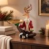 Decorative Figurine Carved Resin Deer with Branching Antlers Ornamental