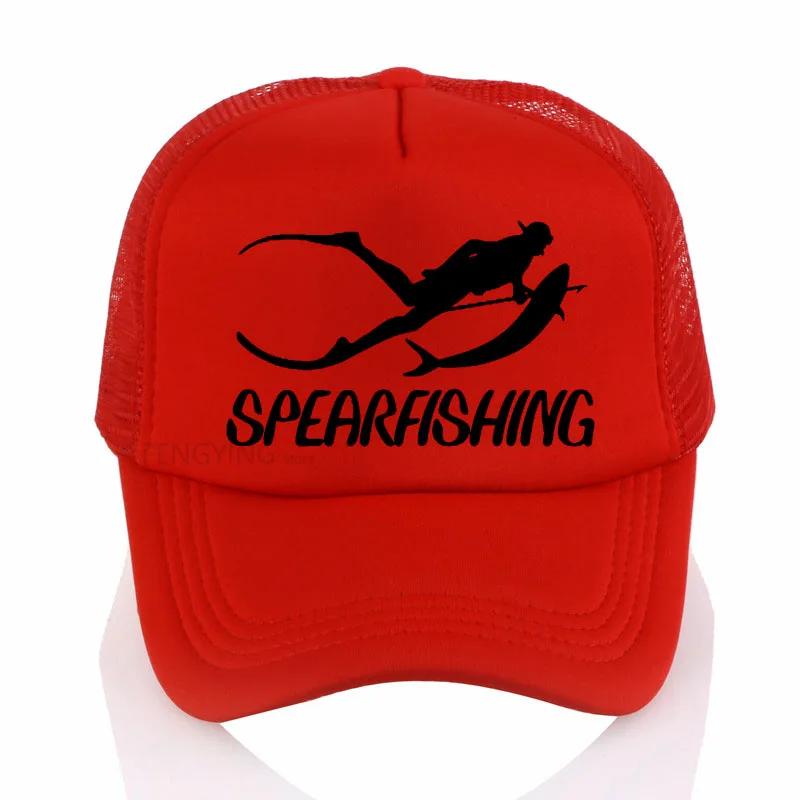 Spearfishing Print baseball cap Casual Cotton hiphop mesh cap summer sports trucker hat
