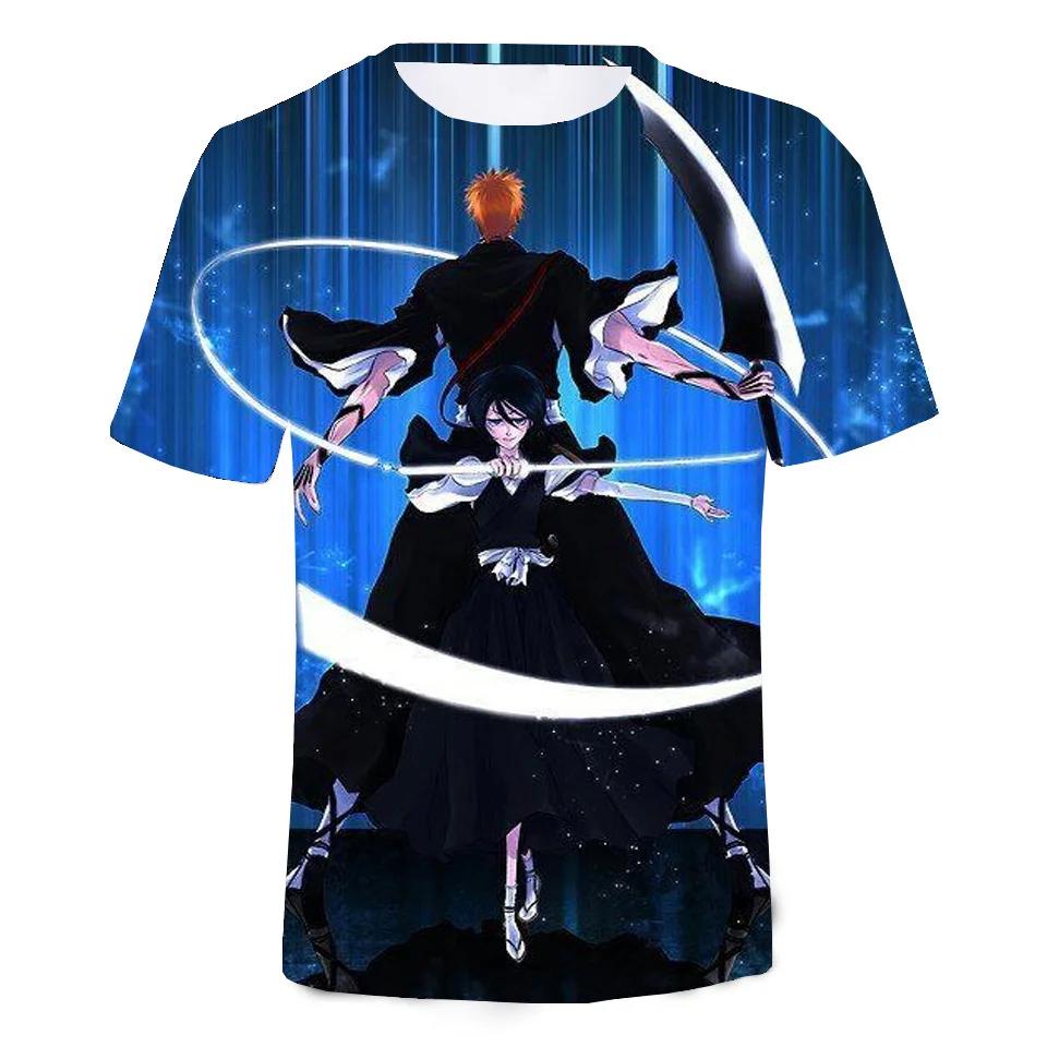 Summer Round Neck 3D Anime Bleach Printed Top Fashionable Casual Short Sleeved Children's Boy T-shirts