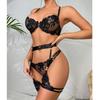 Lady Floral Lace Embroidery Lingerie Sets Women See-through Bra and Panty Set Underwear Sexy  Intimates Erotic Sexy Porn Suit