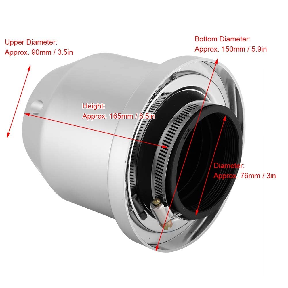 Air Intake Filter, Intake , Air Filter, ABS Material (Silver), High Horsepower, Ash Dust