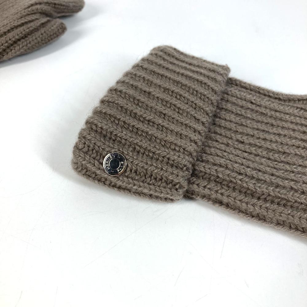 Hermes Serie Logo Philippa Fingerless Gloves Cashmere / Mohair Gray Based