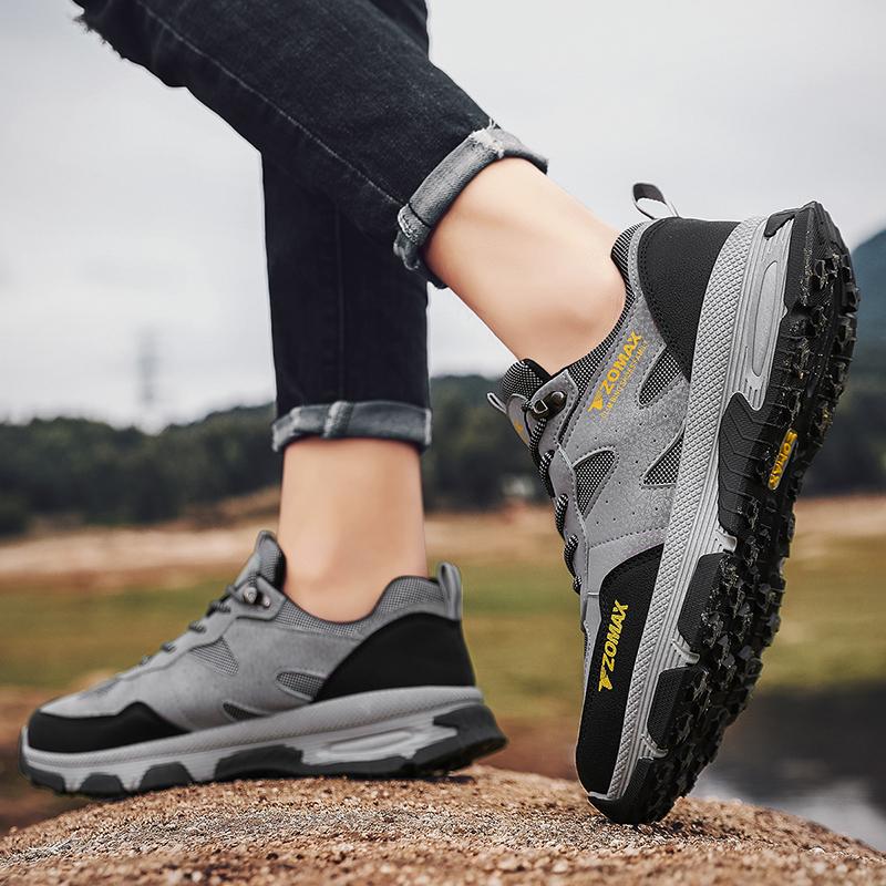 Safety Shoes Hiking Stylish Wear-resistant Men's Casual Elastic Laces Sneakers Footwear Flat 2024 New Style Spring Autumn