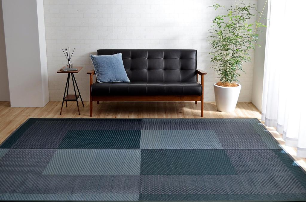 IKEHIKO DX Morning II Japanese Igusa Rug/Carpet, Approx. 191 X 250 Cm, Navy #8240880
