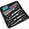 7-inch Napsun Black Pet Grooming Scissors Set: 4 Straight Shears, Fishbone Design, 3pcs 5pcs Options