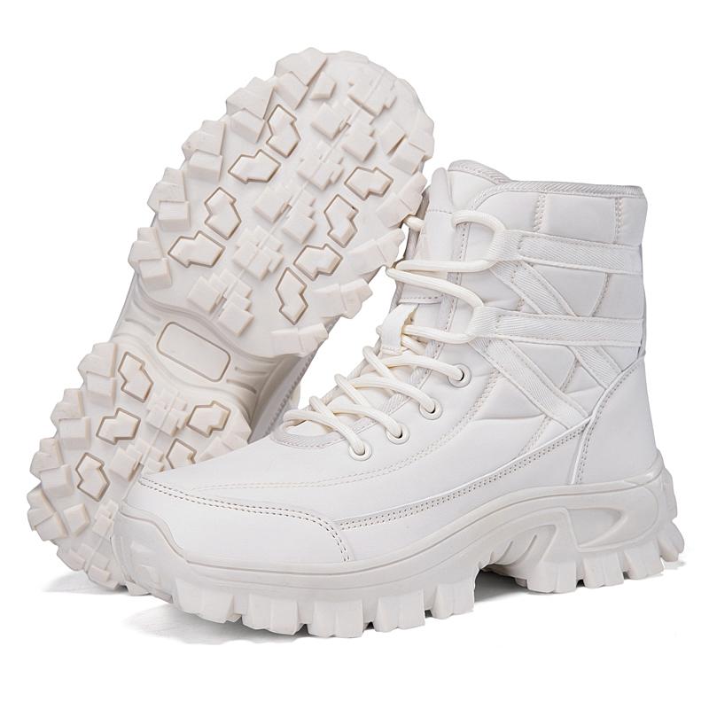 

TUINANLE Women s Winter Boots Outdoor Anti-Slip Warm Plush Lined Cotton Shoes Casual Lace-Up Sports Shoes Men 42 белый