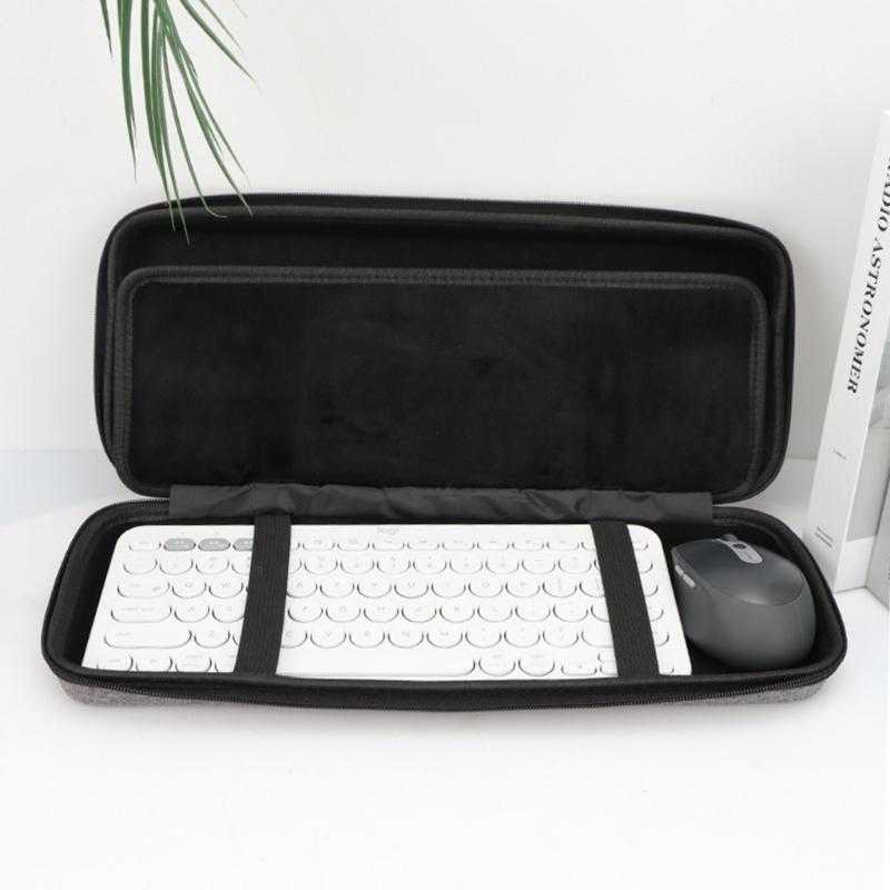 Shockproof Keyboards Organizers Bag Water Resistant EVA Material with Detachable Handle for Computer Peripherals