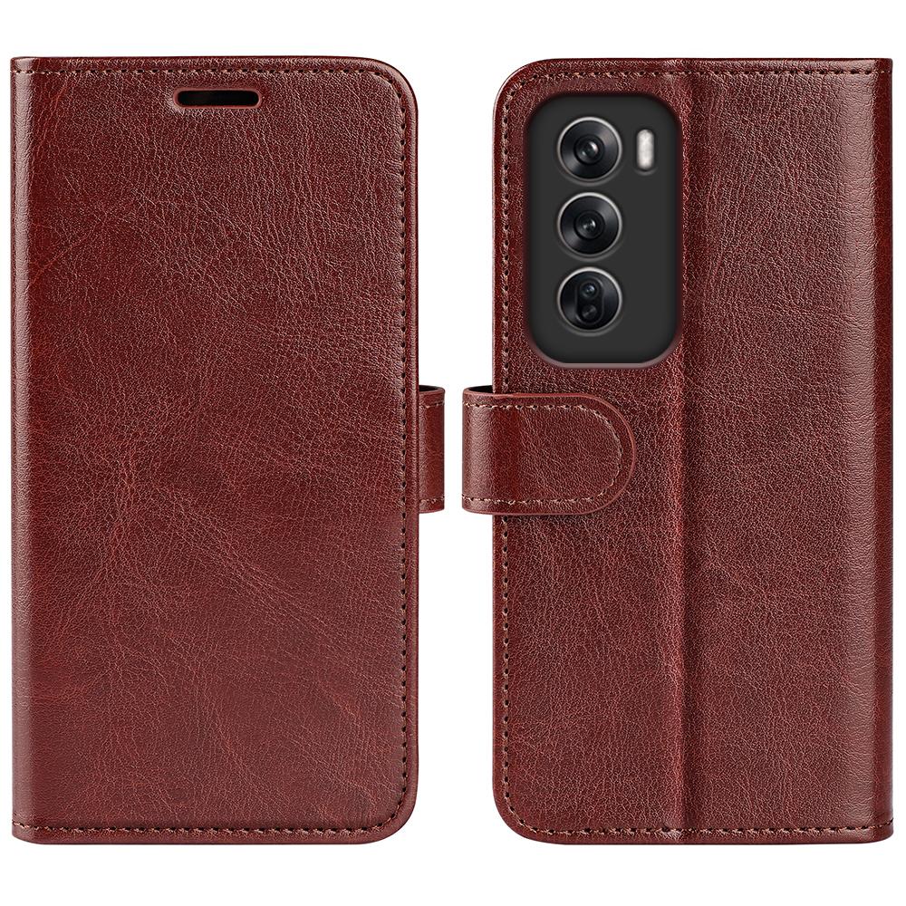 

Для Oppo Reno12 Pro 5G (Глобальный) Чехол-кошелек из кожи с текстурой Crazy Horse, подставка, кожаный чехол для телефона Brown