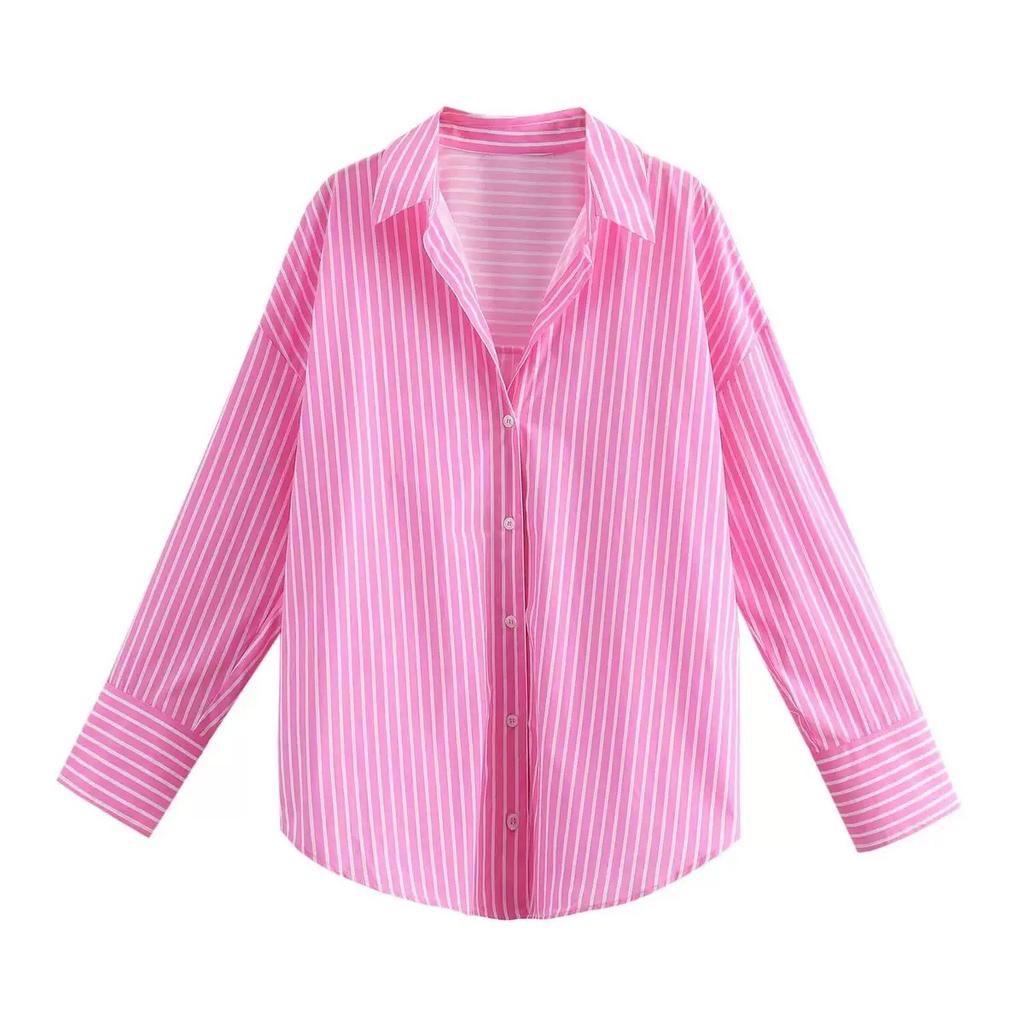 Women's Shirt Long Blue Shirt Women Spring Long Sleeve Oversize Shirts Blouses Korean Style Casual Button Up Shirts