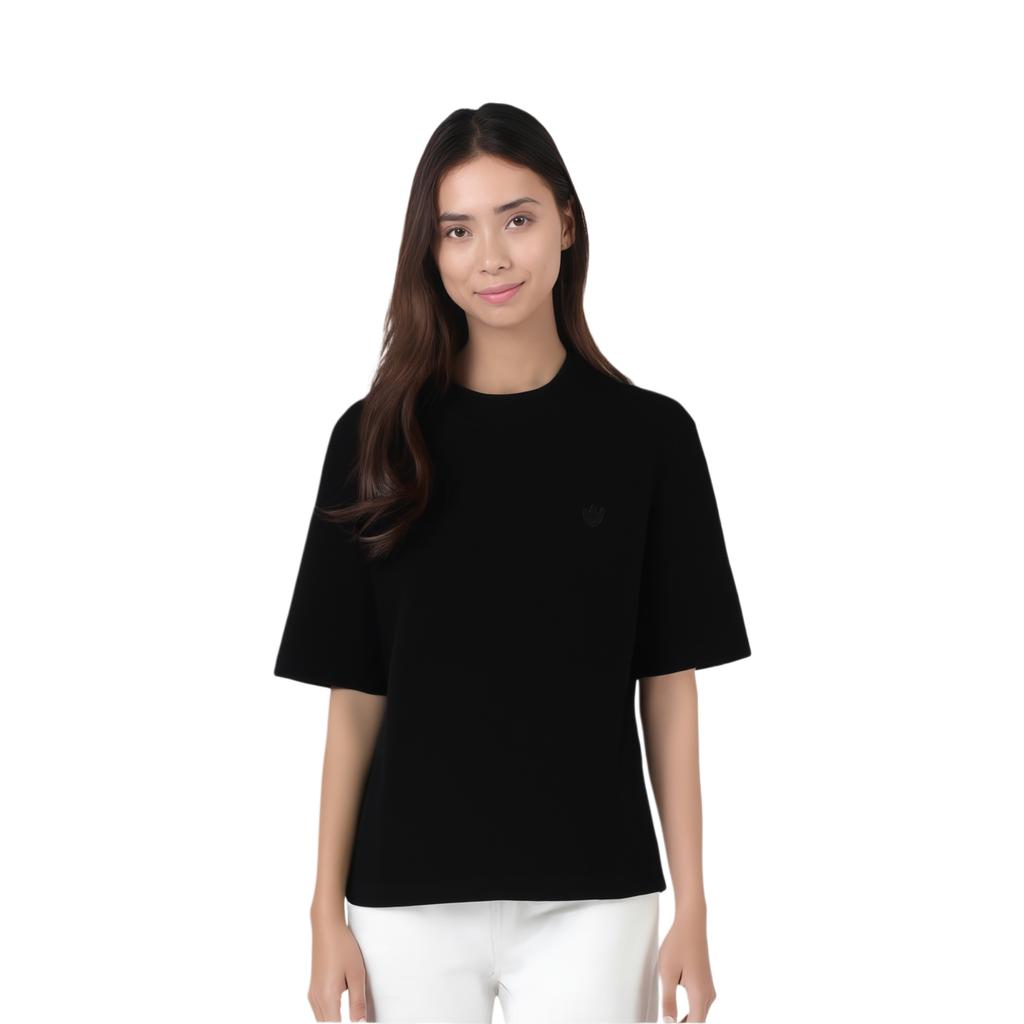 adidas Originals Blue VersionESSENTIALS Drop Shoulder Sleeve T Shirt Women's Black H09377