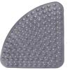 Non-slip Shower Mat For Bathtub With Drainage Port For Shower Or Tub, Pvc Triangle Bath Mat 54 X 54 Cm, Gray