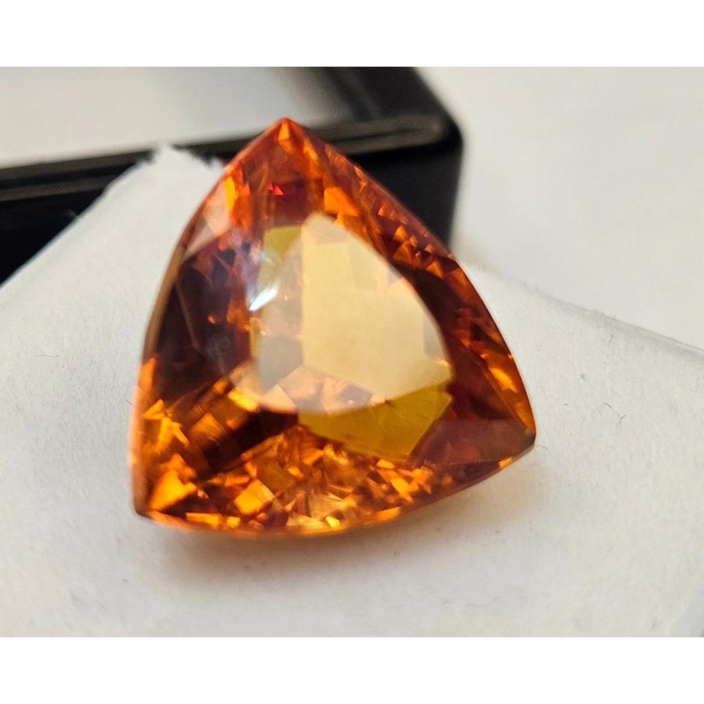 Padparadscha Sapphire For Making Ring 9-10 Ct Trillion Cut Beautiful Gemstone