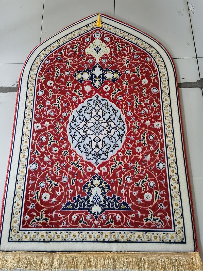 

Printed Prayer Mat For Muslim Ramadan Flannel Worship Kneel Blanket Anti Slip Carpets Portable Travel Prayer Rug Ramadan Gift 70x130cm
