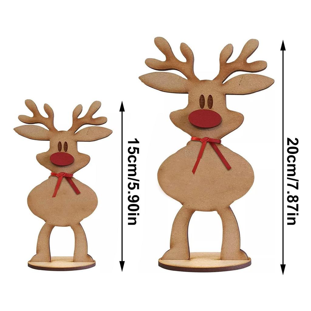 Reindeer Freestanding Place Card Wooden Xmas Dinner Table Name Card Holder for Holiday Party Decoration