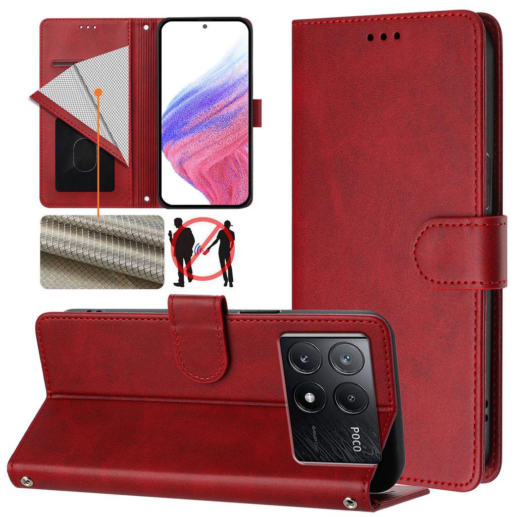 Magnetische Lederhülle für Xiaomi POCO X7 X7 Pro X6 Neo X6 X5 Pro X4 Pro X4 NFC X3 NFC X3 Pro X3 GT X3 Klappbrieftasche Abdeckung